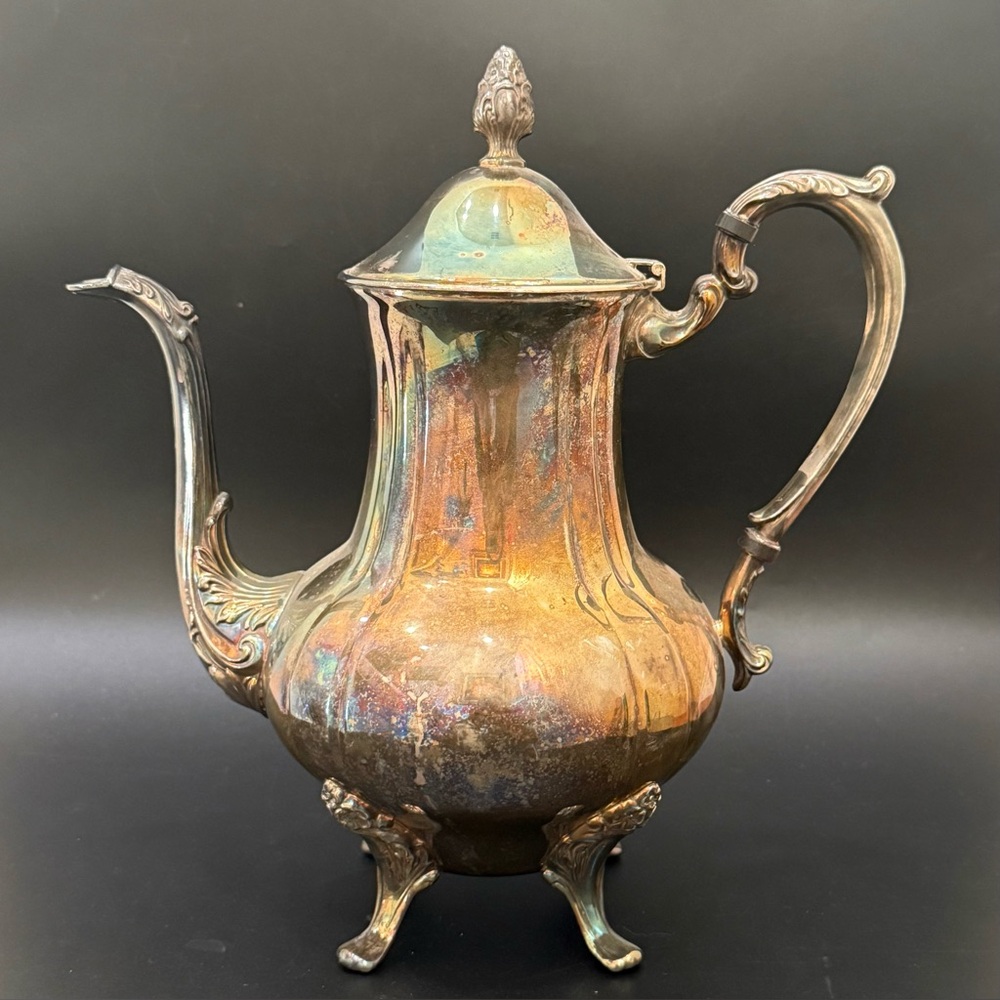 Vintage SHERIDAN Silver-plated Footed 11” Coffee Teapot